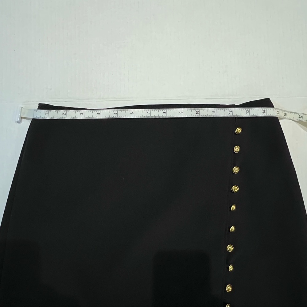 Talbots Black Pencil Skirt Gold Buttons Down The Front size 4 - Picture 6 of 10